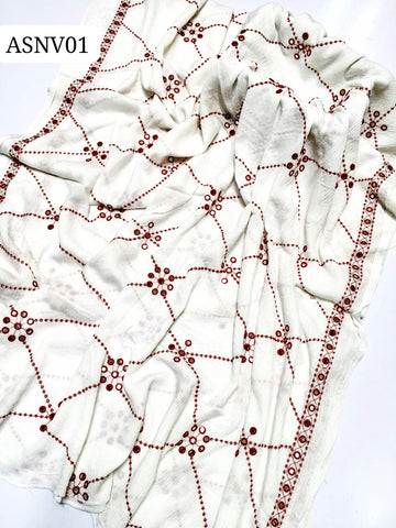 Summer Crinkle Artificial Miror Embroidered Chaddar